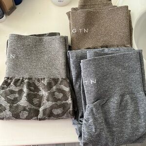 NVGTN 2 scrunch seamless leggings and leopard seamless leggings